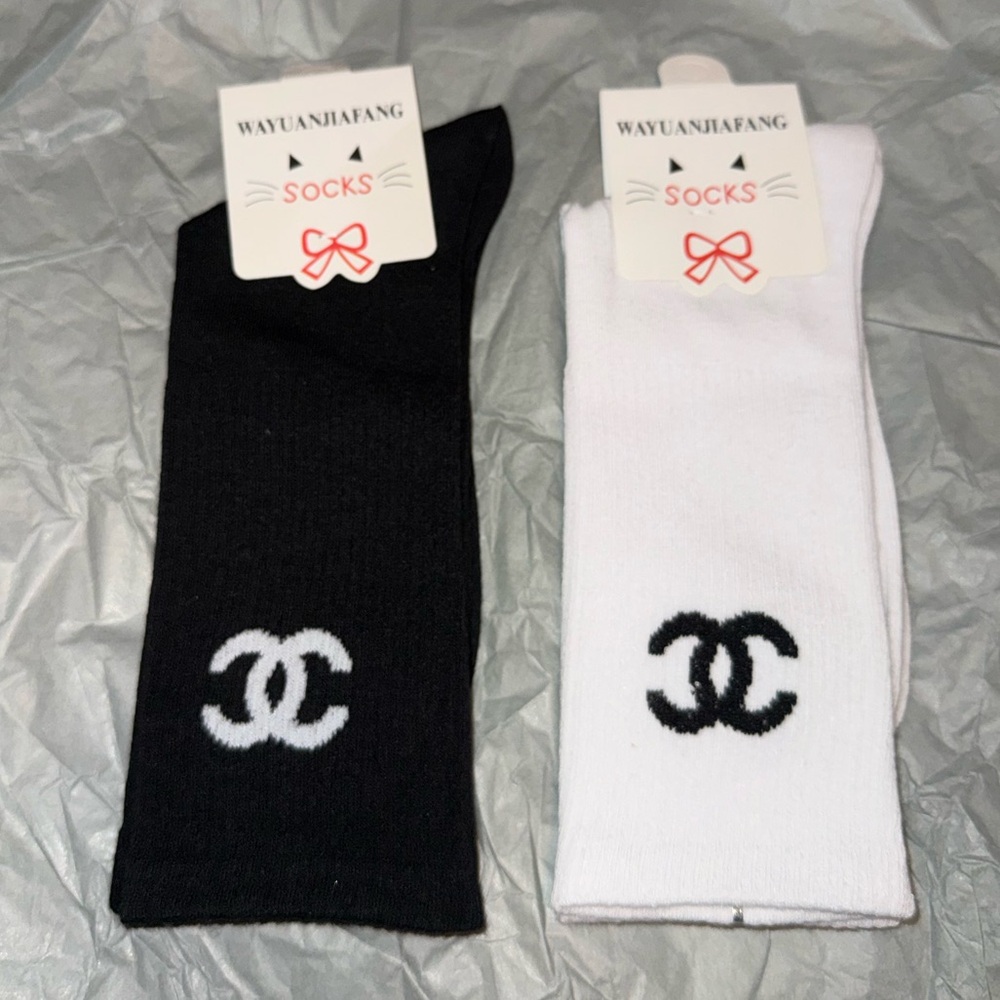 Chanel Style Logo Socks Crew Buy 2 Get 1 FREE! ❤️ - Picture 3 of 5